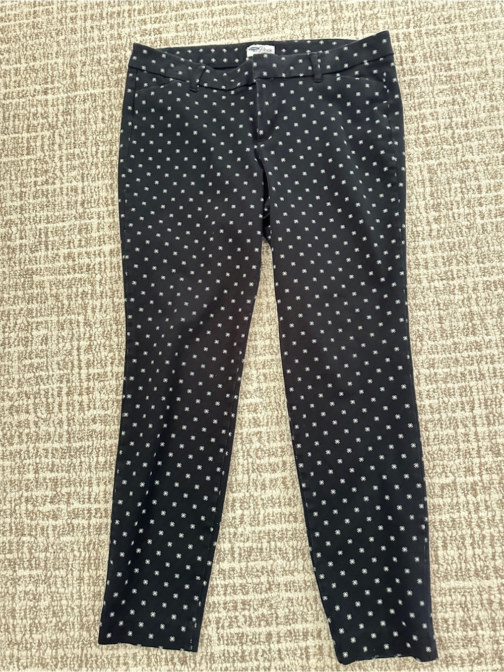 Old Navy Pixie Black Printed Stretch Skinny Ankle Pants, Sz 14 Regular, Preowned
